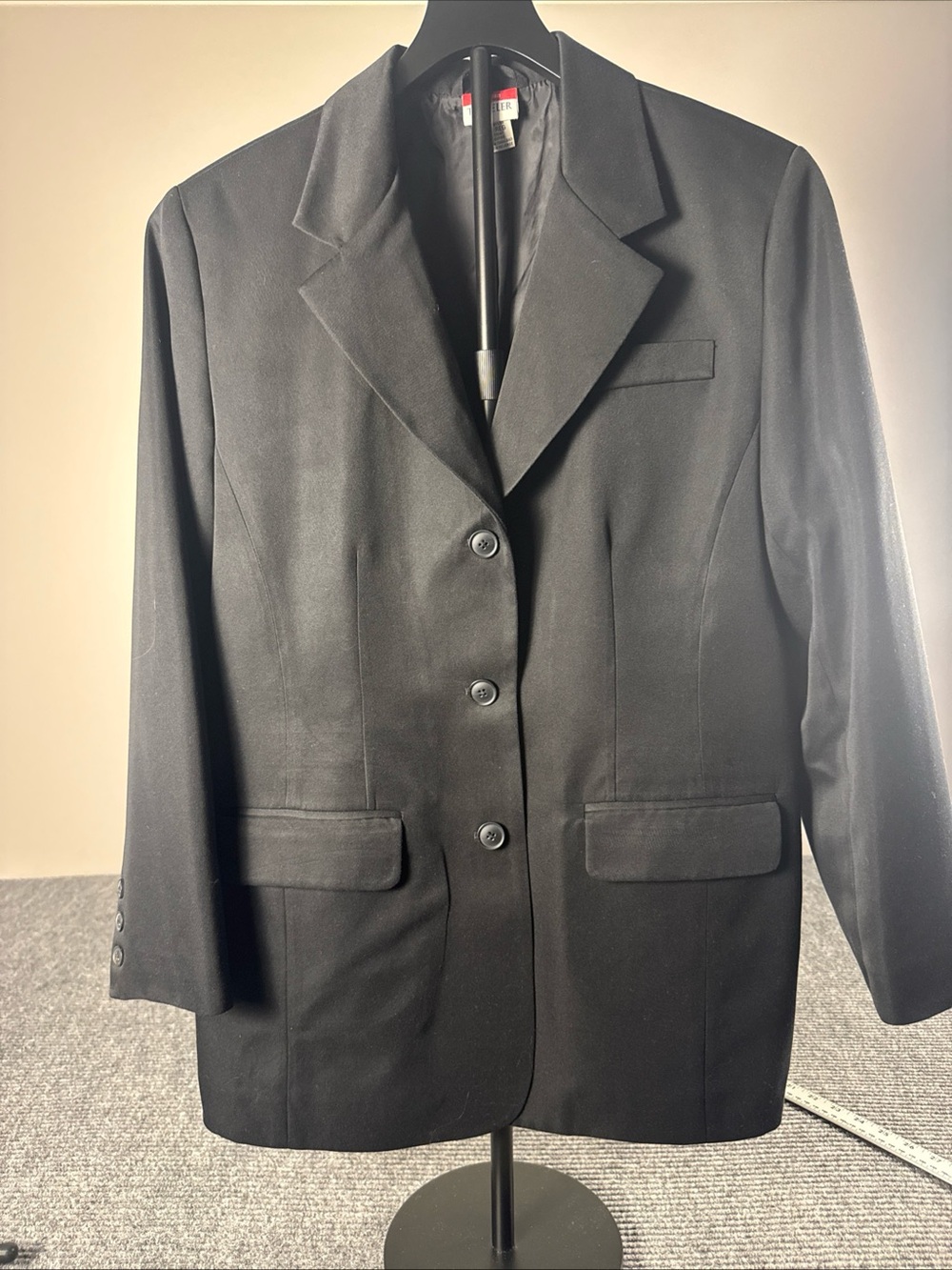 Vtg LL Bean Traveler Blazer 3 Button Black Women’s Size 16 Washable Classic